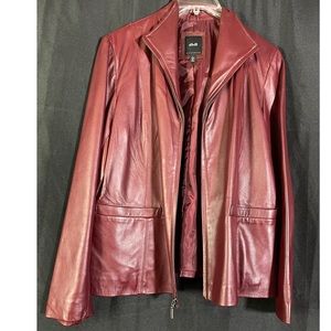 Burgundy JLC New York leather jacket